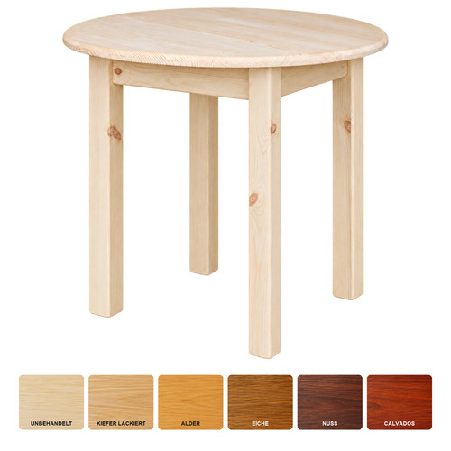 Runder esstisch kiefer massiv - runder,